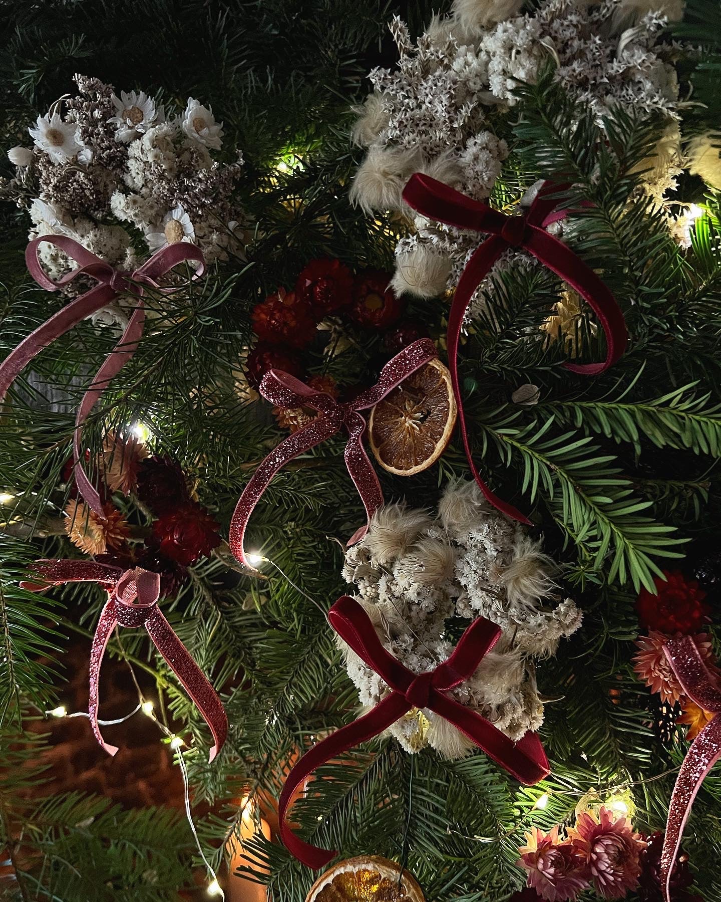 Mini Wreath Dried Flower Christmas Decorations